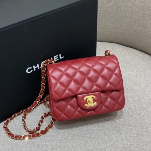 Replica CHANEL Classic Flap 17cm Red 1 Replica CHANEL Classic Flap 17cm Red - top-tier luxury replica shoulder bag