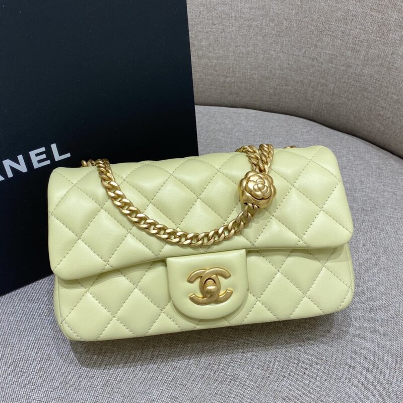 Replica CHANEL Camellia Flap Yellow 1 Replica CHANEL Camellia Flap Yellow - top-rated replica designer bag