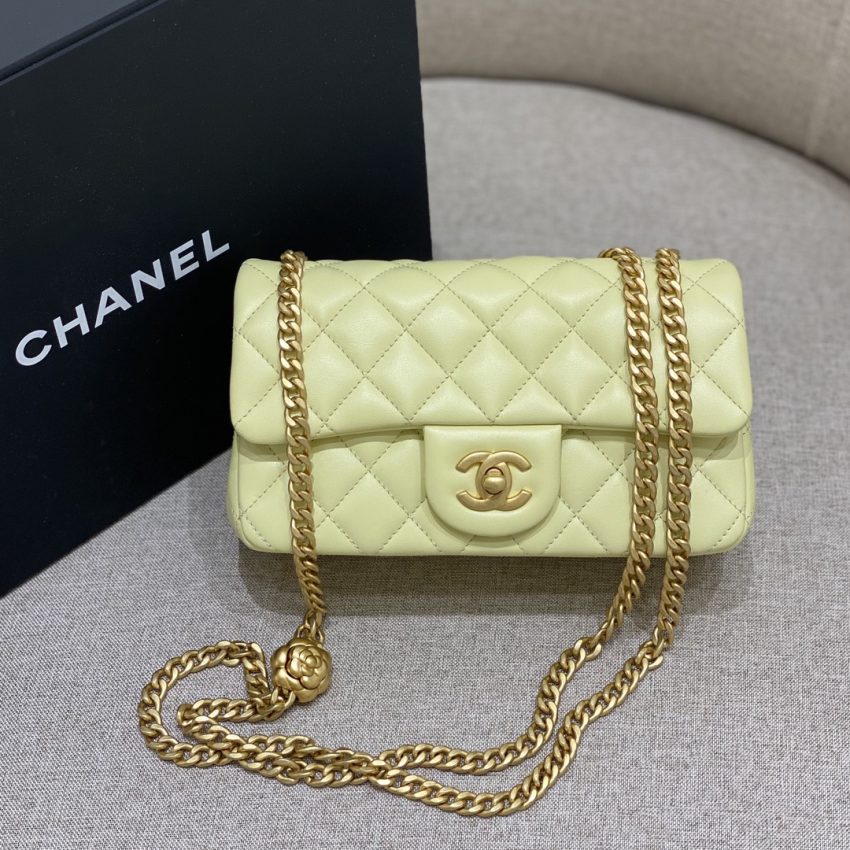 Replica CHANEL Camellia Flap Yellow 2 Replica CHANEL Camellia Flap Yellow - premium-grade designer purse dupe