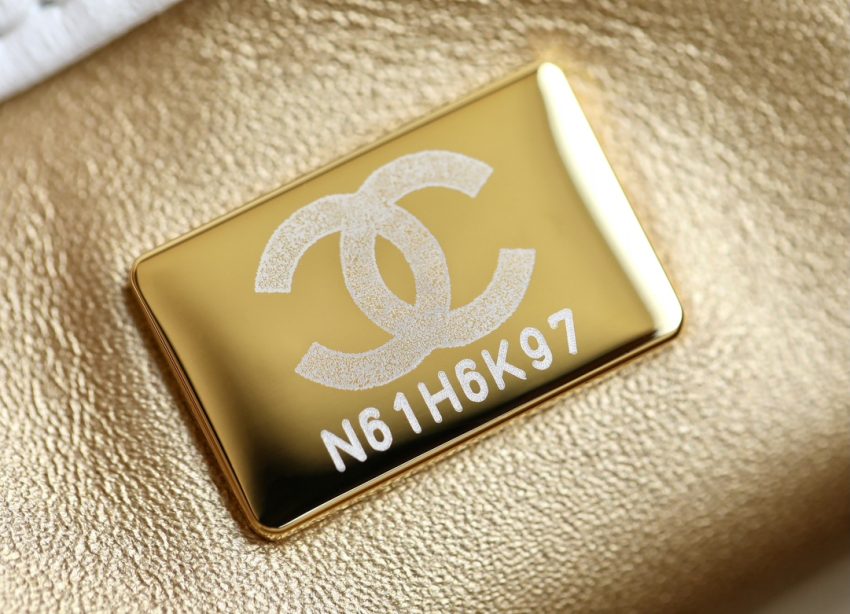 Replica CHANEL CF 20 cm Golden Ball White 2 Replica CHANEL CF 20 cm Golden Ball White - elite superclone designer purse