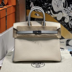 Replica Hermes Birkin Haze Blue Cream White - high-end fake designer purse
