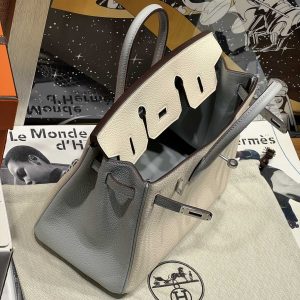 Replica Hermes Birkin Haze Blue Cream White - 1:1 designer replica handbag