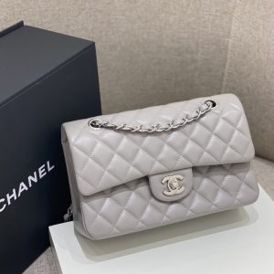 Replica CHANEL Classic Flap 23cm Dove Grey 4 Replica CHANEL Classic Flap 23cm Dove Grey - premium 1:1 fake handbag model