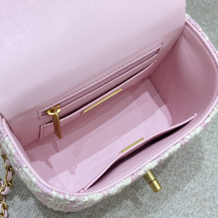 Replica CHANEL Tweed Handle Crush Small Purple 3 Replica CHANEL Tweed Handle Crush Small Purple - 1:1 designer replica handbag