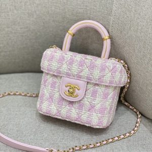 Replica CHANEL Tweed Handle Crush Small Purple 4 Replica CHANEL Tweed Handle Crush Small Purple - high-accuracy replica luxury purse