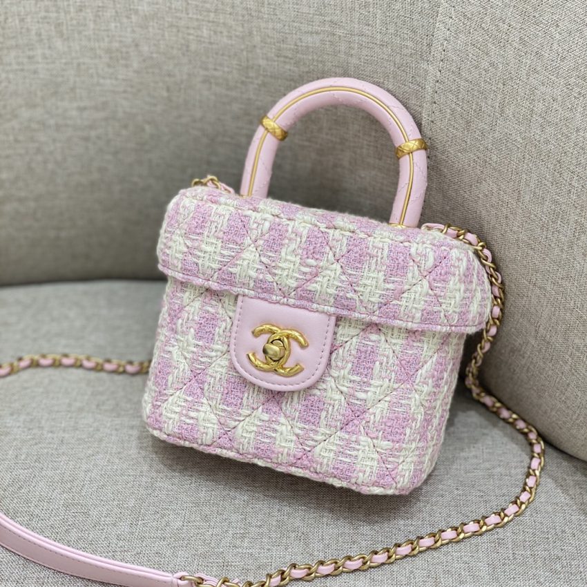 Replica CHANEL Tweed Handle Crush Small Purple 4 Replica CHANEL Tweed Handle Crush Small Purple - high-accuracy replica luxury purse