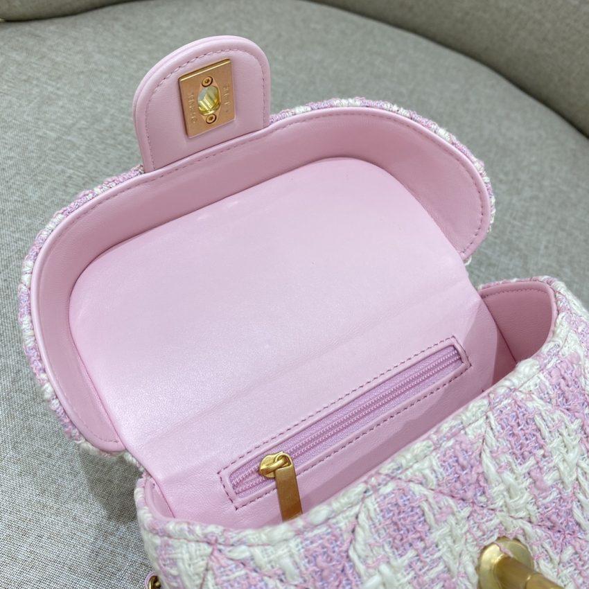 Replica CHANEL Tweed Handle Crush Small Purple 5 Replica CHANEL Tweed Handle Crush Small Purple - high-quality designer bag clone