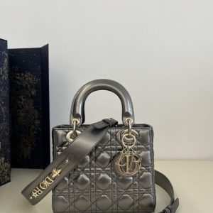 Replica Lady Dior Platinum Metallic ABC 1 Replica Lady Dior Platinum Metallic ABC - premium 1:1 fake handbag model