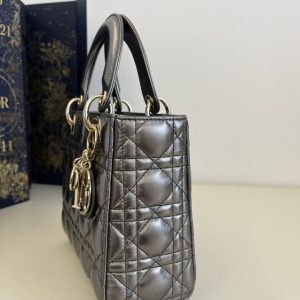 Replica Lady Dior Platinum Metallic ABC 5 Replica Lady Dior Platinum Metallic ABC - premium-grade designer purse dupe
