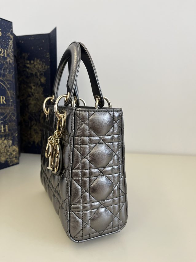 Replica Lady Dior Platinum Metallic ABC 5 Replica Lady Dior Platinum Metallic ABC - premium-grade designer purse dupe