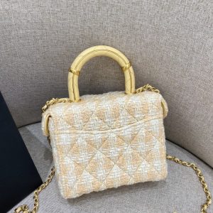 Replica CHANEL Tweed Handle Crush Small Apricot 3 Replica CHANEL Tweed Handle Crush Small Apricot - premium 1:1 fake handbag model