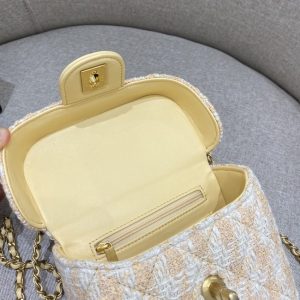 Replica CHANEL Tweed Handle Crush Small Apricot 7 Replica CHANEL Tweed Handle Crush Small Apricot - 1:1 designer replica handbag