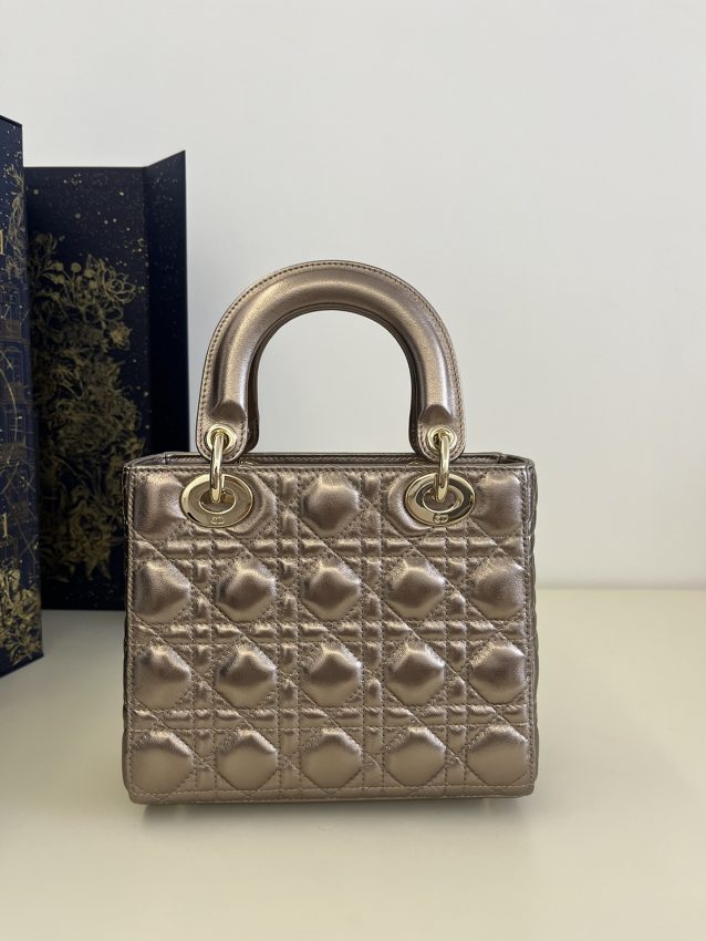 Replica Lady Dior Golden Metallic ABC 6 Replica Lady Dior Golden Metallic ABC - near-authentic luxury replica handbag