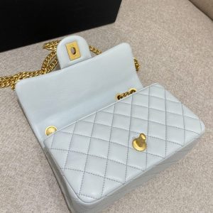 Replica CHANEL Camellia Flap Light Blue 4 Replica CHANEL Camellia Flap Light Blue - premium-grade designer purse dupe