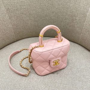 Replica CHANEL Tweed Handle Crush Small Pink 3 Replica CHANEL Tweed Handle Crush Small Pink - best quality luxury bag dupe