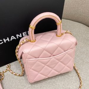 Replica CHANEL Tweed Handle Crush Small Pink 4 Replica CHANEL Tweed Handle Crush Small Pink - high-quality designer bag clone