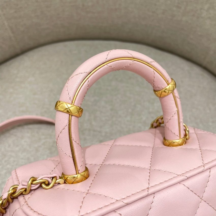 Replica CHANEL Tweed Handle Crush Small Pink 5 Replica CHANEL Tweed Handle Crush Small Pink - top-tier luxury replica shoulder bag