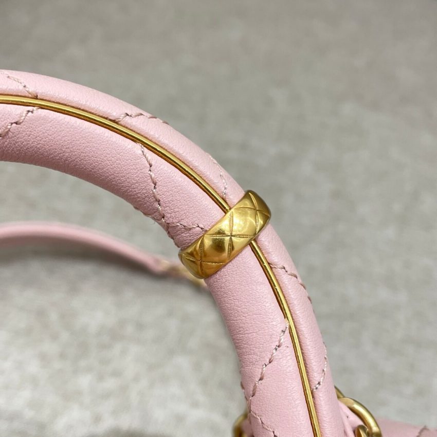Replica CHANEL Tweed Handle Crush Small Pink 6 Replica CHANEL Tweed Handle Crush Small Pink - top-tier luxury replica shoulder bag