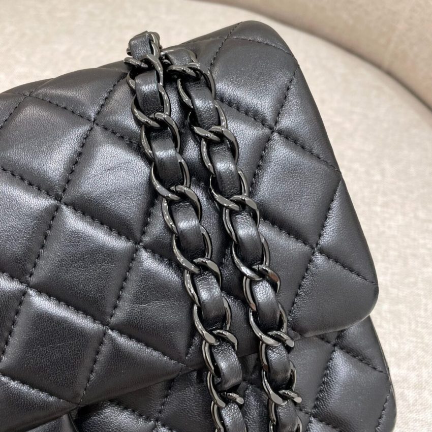 Replica CHANEL Classic Flap 25cm All Black 6 Replica CHANEL Classic Flap 25cm All Black - authentic-look luxury purse replica