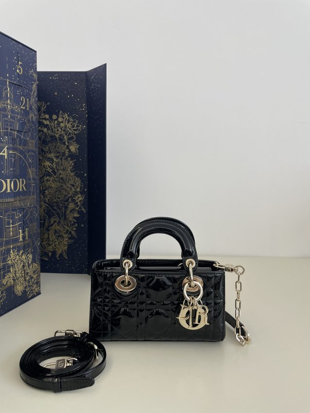 Replica Dior Lady D-Joy Mini Bag Black Patent 1 Replica Dior Lady D-Joy Mini Bag Black Patent - high-end fake designer purse