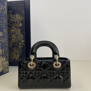 Replica Dior Lady D-Joy Mini Bag Black Patent 7 Replica Dior Lady D-Joy Mini Bag Black Patent - premium 1:1 fake handbag model