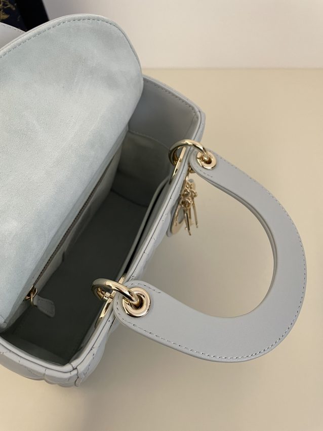 Replica Lady Dior Sky Blue ABC - premium 1:1 fake handbag model