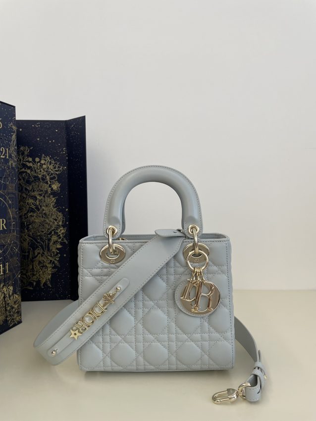Replica Lady Dior Sky Blue ABC - top-tier luxury replica shoulder bag