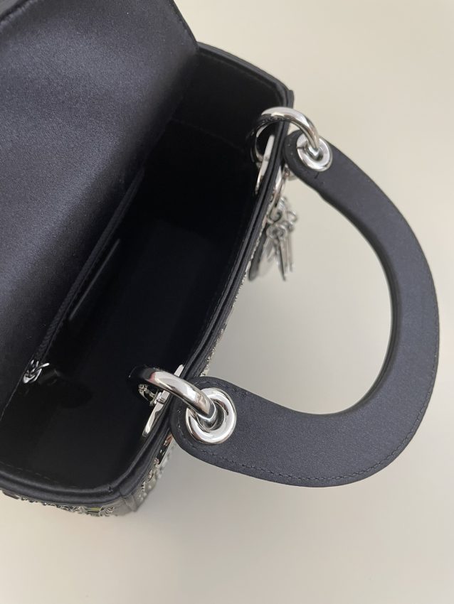 Replica Lady Dior Mini Satin Black 2 Replica Lady Dior Mini Satin Black - premium-grade designer purse dupe