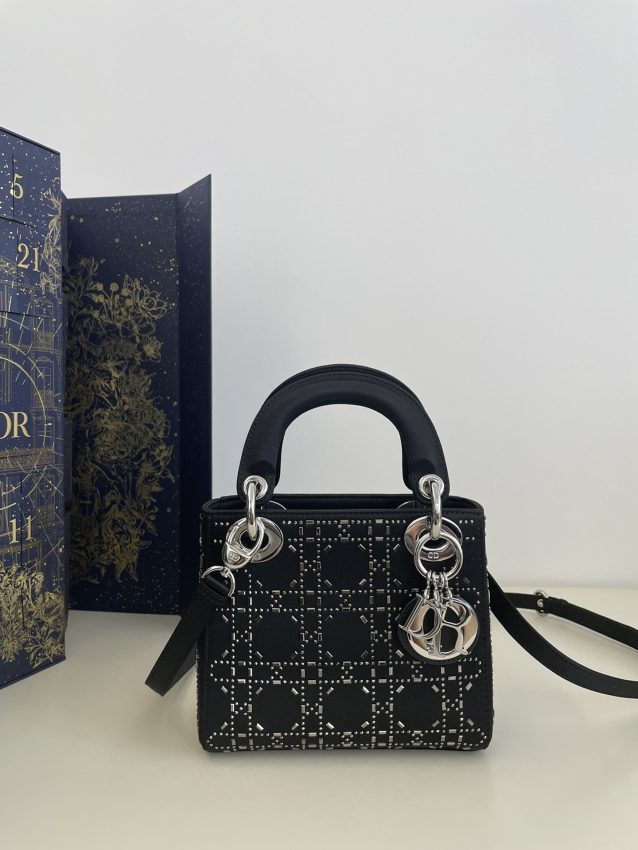 Replica Lady Dior Mini Satin Black 1 Replica Lady Dior Mini Satin Black - premium 1:1 fake handbag model