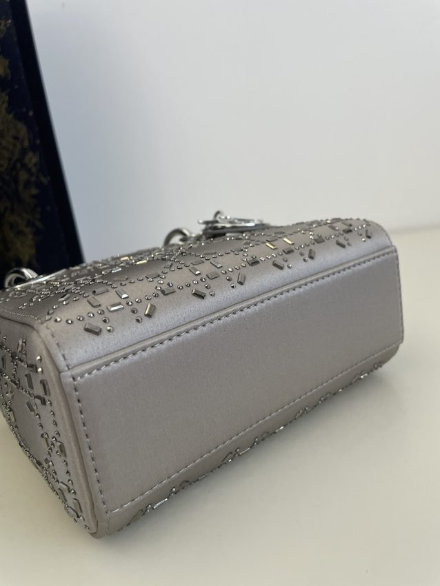 Replica Lady Dior Mini Satin Grey - high-quality designer bag clone