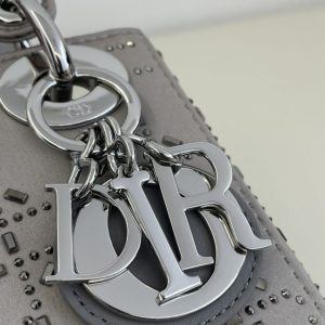 Replica Lady Dior Mini Satin Grey - near-authentic luxury replica handbag