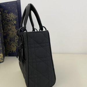 Replica Lady Dior Matte Black ABC 8 Replica Lady Dior Matte Black ABC - premium 1:1 fake handbag model