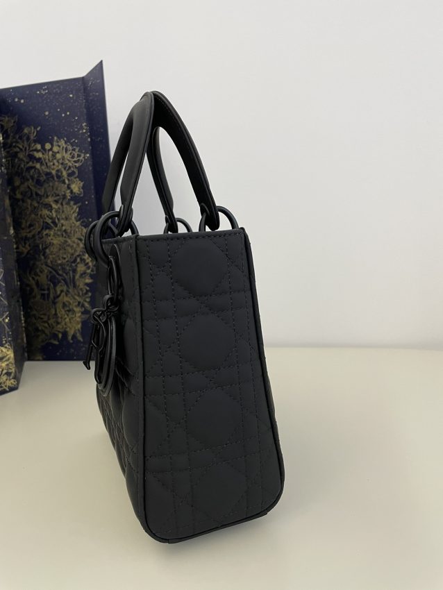 Replica Lady Dior Matte Black ABC 8 Replica Lady Dior Matte Black ABC - premium 1:1 fake handbag model