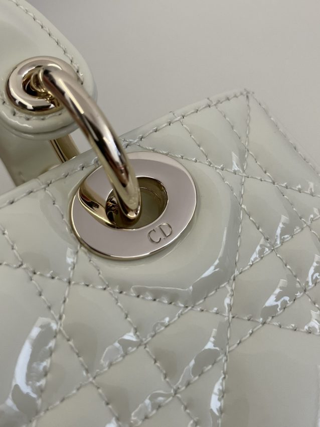 Replica Dior Lady D-Joy Mini Bag White Patent 4 Replica Dior Lady D-Joy Mini Bag White Patent - top-tier luxury replica shoulder bag