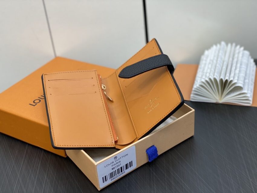 Replica Louis Vuitton Vertical Compact Wallet Black - premium 1:1 fake handbag model