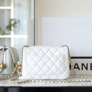 Replica CHANEL CF 20 cm Golden Ball White 4 Replica CHANEL CF 20 cm Golden Ball White - elite superclone designer purse