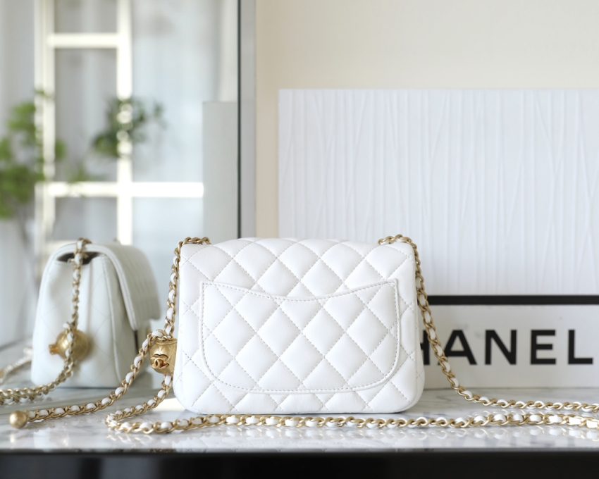 Replica CHANEL CF 20 cm Golden Ball White 4 Replica CHANEL CF 20 cm Golden Ball White - elite superclone designer purse