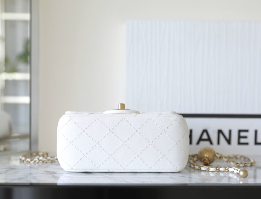 Replica CHANEL CF 20 cm Golden Ball White 8 Replica CHANEL CF 20 cm Golden Ball White - high-quality designer bag clone