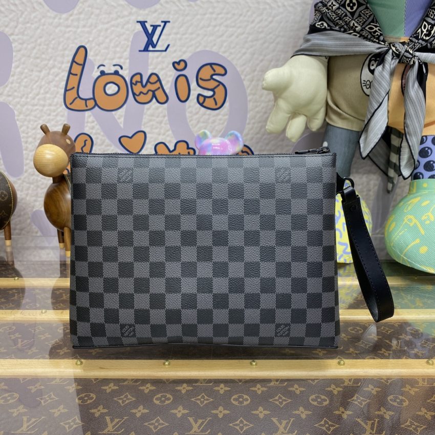 Replica Louis Vuitton Takeoff Pouch Black Grid 3 Replica Louis Vuitton Takeoff Pouch Black Grid - top-tier luxury replica shoulder bag
