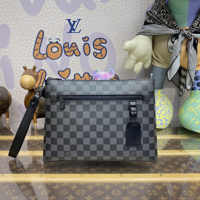 Replica Louis Vuitton Takeoff Pouch Black Grid 1 Replica Louis Vuitton Takeoff Pouch Black Grid - 1:1 designer replica handbag