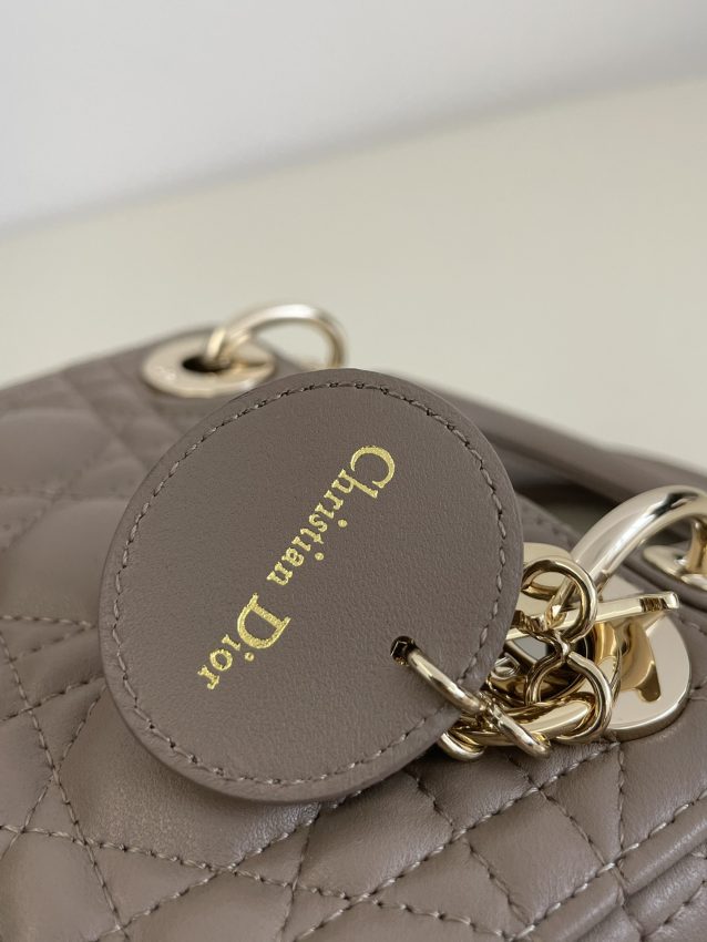 Replica Lady Dior Mini Dark Beige 4 Replica Lady Dior Mini Dark Beige - realistic designer-inspired fake bag