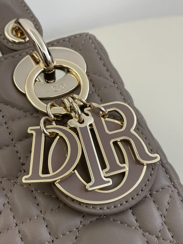 Replica Lady Dior Mini Dark Beige 5 Replica Lady Dior Mini Dark Beige - realistic designer-inspired fake bag