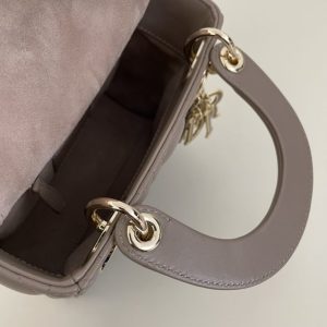 Replica Lady Dior Mini Dark Beige 2 Replica Lady Dior Mini Dark Beige - realistic designer-inspired fake bag