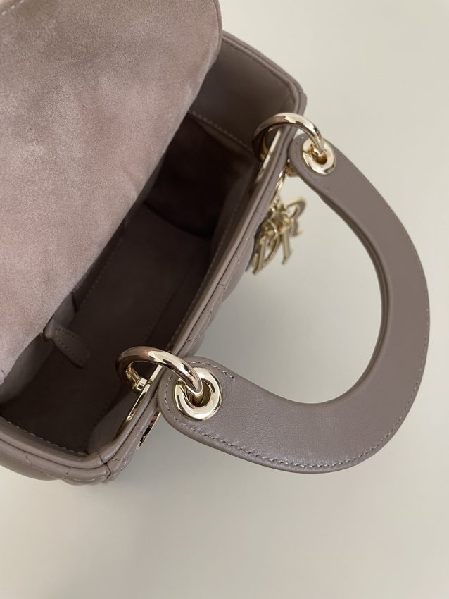 Replica Lady Dior Mini Dark Beige 2 Replica Lady Dior Mini Dark Beige - realistic designer-inspired fake bag