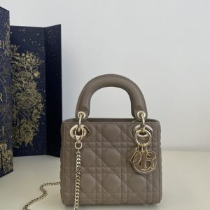 Replica Lady Dior Mini Dark Beige 1 Replica Lady Dior Mini Dark Beige - 1:1 designer replica handbag