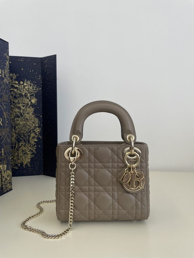 Replica Lady Dior Mini Dark Beige 1 Replica Lady Dior Mini Dark Beige - 1:1 designer replica handbag