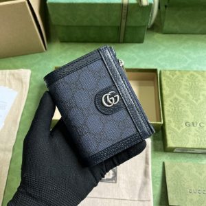 Replica Gucci Ophidia Compact Wallet Black 1 Replica Gucci Ophidia Compact Wallet Black - high-end fake designer purse
