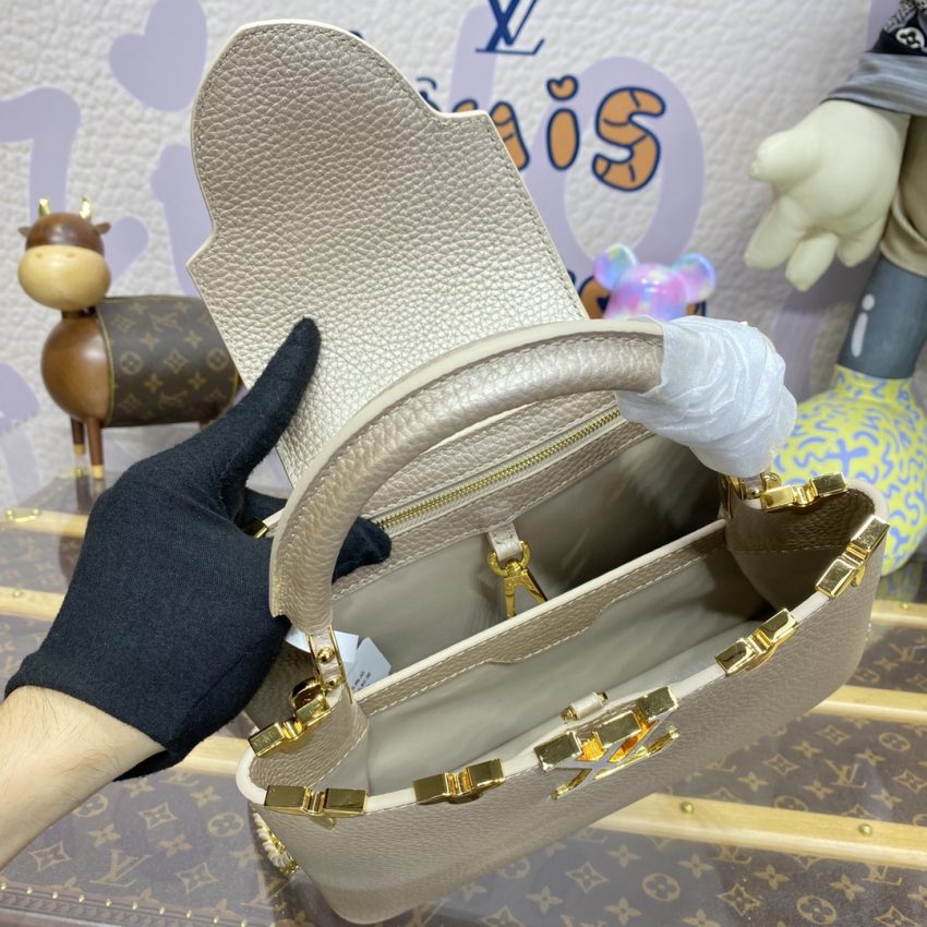 Replica Loius Vuitton Capucines Golden Grey - 1:1 designer replica handbag