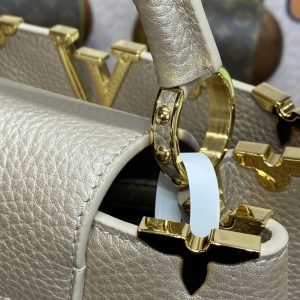 Replica Loius Vuitton Capucines Golden Grey - near-authentic luxury replica handbag