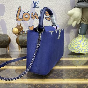 Replica Loius Vuitton Capucines Blue Velvet 3 Replica Loius Vuitton Capucines Blue Velvet - ultra-realistic fake designer tote